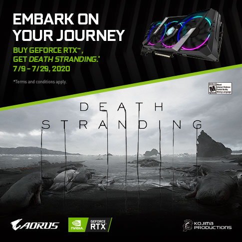 【APAC】PURCHASE ANY GIGABYTE AORUS RTX 20/SUPER SERIES GRAPHICS CARD AND GET DEATH STRANDING
